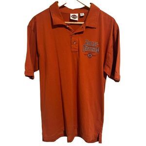 Harley Davidson Sturgis Polo T-Shirt Orange Mens Large